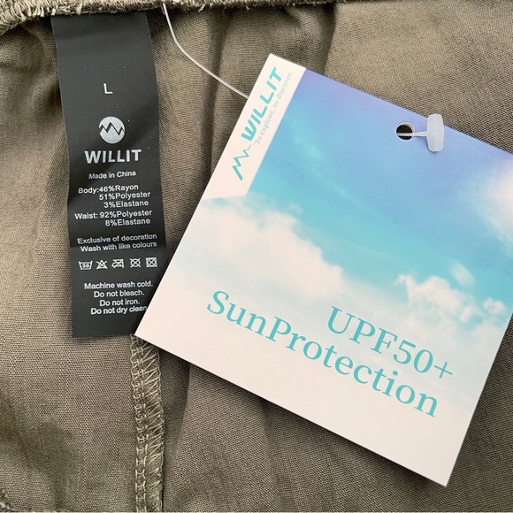 WILLIT Army Green Hiking Pants Cargo Joggers Casual Pants UPF 50+ Large - Picture 6 of 6